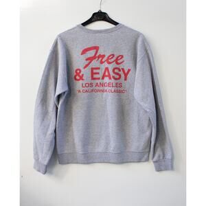Free & Easy California Classic Grey Crewneck Sweatshirt Unisex Size M